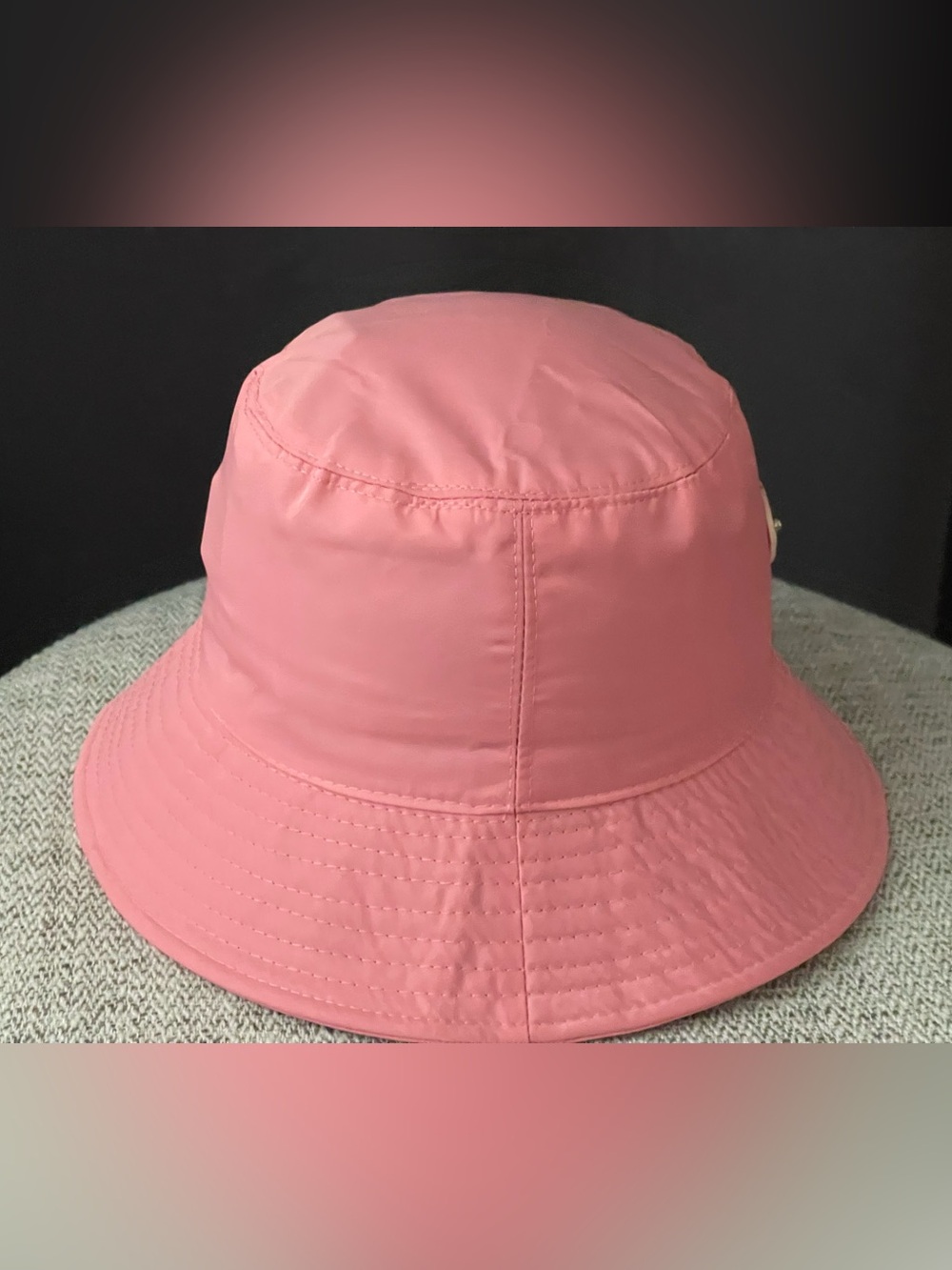 Prada Pink Re-Nylon Bucket Hat with Logo Plaque size Medium - Picture 3 of 6
